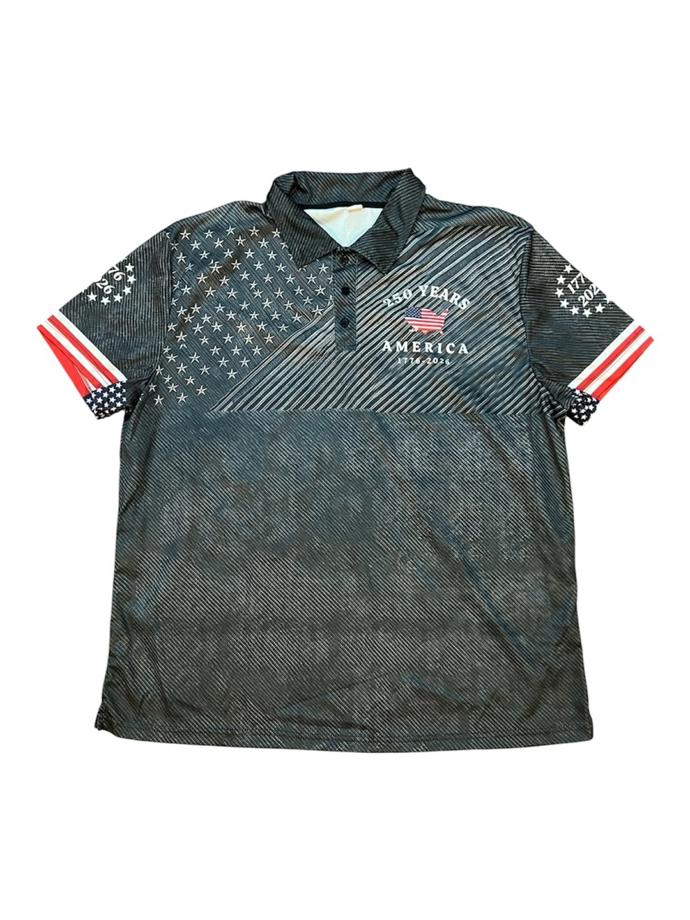 Gray Patriotic Golf Polo XXL